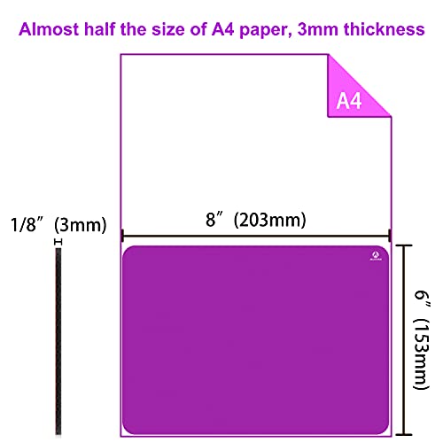 Image of Audimi Small Mouse Pad 6 x 8 Inch, Mini Mouse Pad Thick for Laptop Wireless Mouse Home Office Travel, Portable & Washable (Purple)