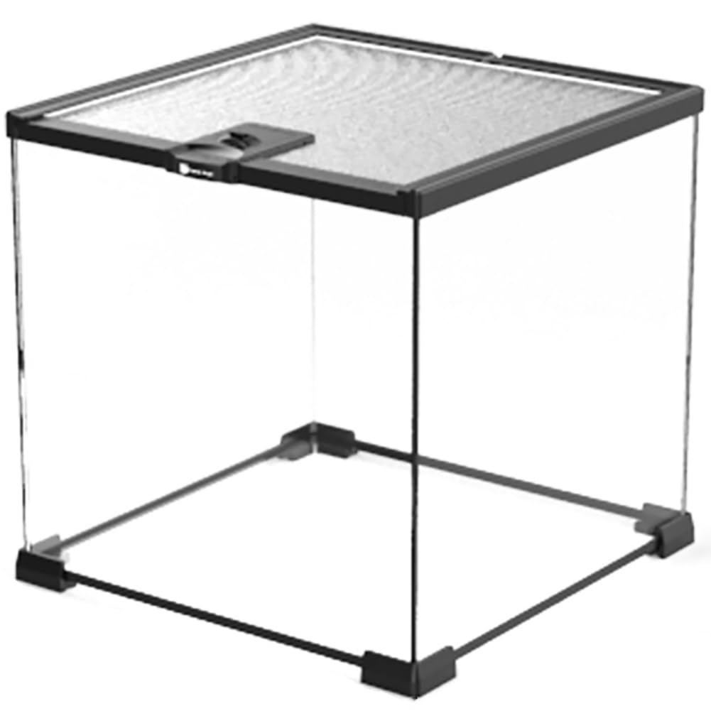 Reptilien -Schwimmglaswachstumspanzer, Transparentes Reptilien -Terrarium Mit Kabelloch, ECO -Regenwald -Fütterungsbox, Reptilienzüchterbox Für Stapel,H