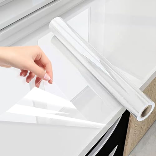 Image of Wall Protection Sheet- Clear Contact Paper Furniture Liner, Transparent Kitchen Backplash Proof || Peel & Stick Cover for Counters - Kitchen Furniture and Walls || (24 X 140 Inch)