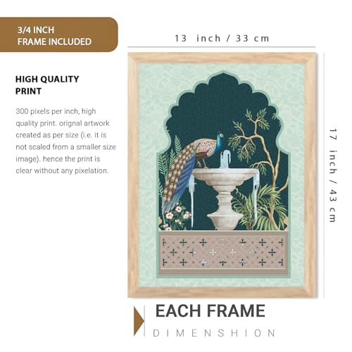 Image of ARTIFLY - Pichwai paintinng framed wall Painting for Living Room Bedroom Office Room Decor - Frame for Home Decor and Wall Decor (Design 2, 13x17 inch, Standard Packaging)
