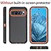 TASHHAR Phone Case for Google Pixel 9/9 Pro Case,Heavy Duty Hard Shockproof Armor Protector Case Cover with Belt Clip Holster for Google Pixel 9/9 Pro 2024 Phone Case (Black+Orange)
