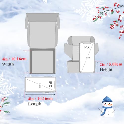 Image of 25 Pack 4x4x2 inch Small Christmas Gift Box with Lid, Recyclable Corrugated Cardboard Shipping Boxes for Small Business,for Gift Packaging,Specially designed Box. (4 inchx4 inchx2 inch, Pattern)
