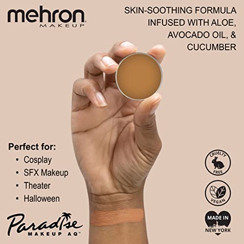 Image of Mehron Makeup Paradise Makeup AQ Refill Size | Stage & Screen Performance, Face & Body Painting, Beauty, Cosplay, and Halloween | Water Activated Face Paint, Body Paint .25 oz (7 ml) (LIGHT BROWN)