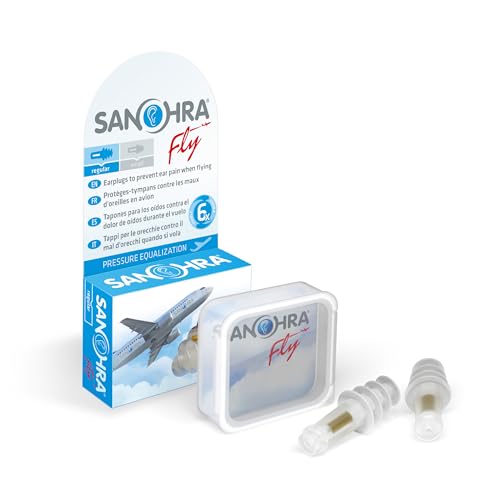 SANOHRA Flight Earplugs for Airplane Pressure Relief – Helps Reduce Ear Pain During Takeoff &...