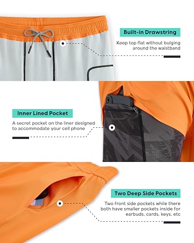 Image of maamgic Mens 5 inch Gym Running Shorts for Men 2 in 1 Quick Dry Workout Athletic Shorts