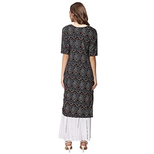 Image of Pinkmint Women's Crepe Grey Color Floral Printed Straight Kurti[NB-530357]
