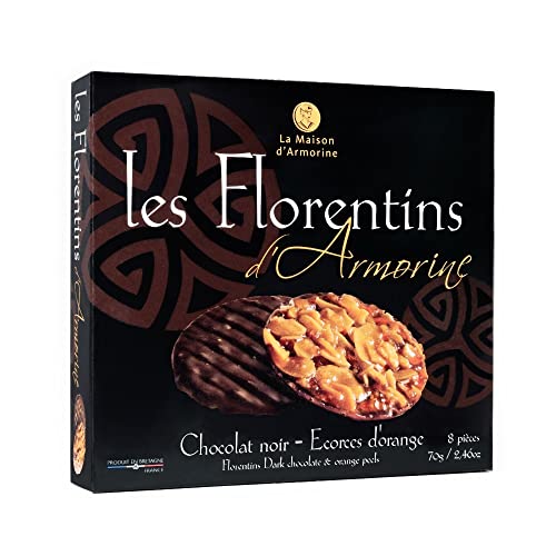 Les Florentins d'Armorine, Florentiner mit Zartbitterschokolade aus Frankreich, 8 Stück aus der Bretagne, 70g Cover