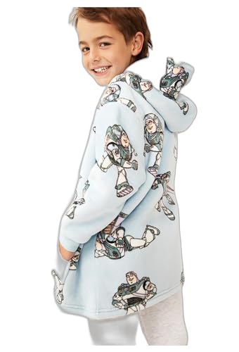 Gifts Treat Niñas Niños Sudaderas con Capucha Sudaderas con Capucha Manta de Felpa con Capucha Suave y cálido suéter Acogedor para los niños Adolescentes Estudiantes, Robot Azul, 8-10 Años