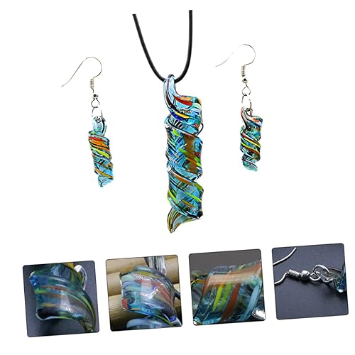 Collar mujer cristal azul pendientes de mujer y joyería de moda 3