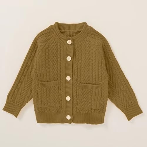 Toddler Kids Cable Knit Sweater Cardigan Comfy Soft Loose Crewneck Sweater Jacket Girls Boys Fall Winter Cute Warm Clothes2