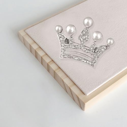 Image of GBAHFY Crystal Rhinestone Princess Queen Crown Brooch Pin for Women - Tiara for Wedding Party Banquet Birthday