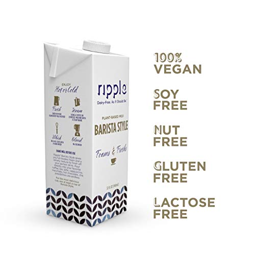 Ripple Shelf Stable Vegan Milk, Barista Style | Foams & Froths Just Like Dairy, Perfect For Coffee, Lattes & More | 6g of Plant Based Pea Protein, Non GMO, Dairy & Gluten Free | 32 Fl Oz (Pack of 6) - Thumbnail 7