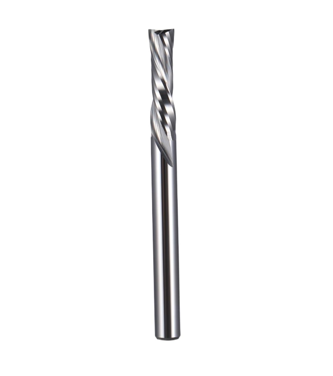 5 sztuk 3.175 4 6mm 2 rowek w dół Cut frez pełnowęglikowy spiralny Bit leworęczny trzpieniowy drewno MDF(8.0x42x80L)