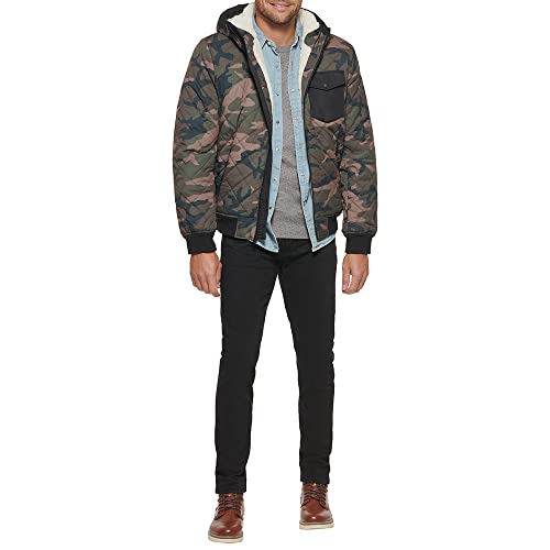 Image of LEVI'S Men's Levi's Men's Diamond Quilted Sherpa Lined Bomber Jacket