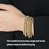 Badu Gold Bead Bracelet for Women 14K Gold Plated Bead Ball Bracelet Stretchable Elastic Hypoallergenic Bohemian Stackable Bracelet