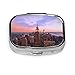 Produktbild New York City Skyline über den Fluss Pretty Pill Case Pillendosen Dekorative Tablet Inhaber Wallet Organizer Fall für Tasche oder Geldbörse