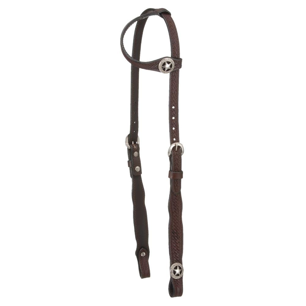 Tough 1 Royal King Square Cheek Single Ear Headstall, Dark Oil