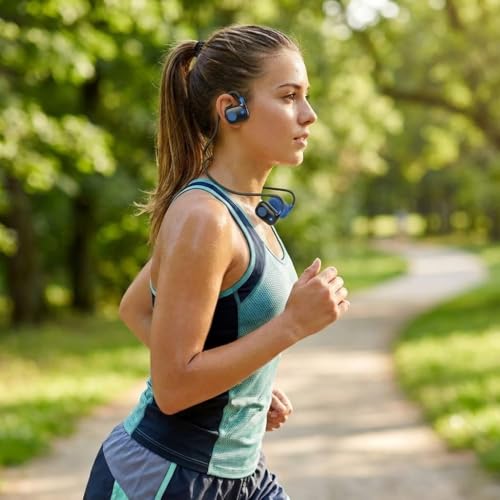 Image of Drumstone Open Ear Headset Wireless Bone Conduction Headphones Sports Earphones Running Cycling Workout Gym Exercise Bluetooth Connectivity Sweatproof Lightweight Comfortable Secure Fit Hands Free Set