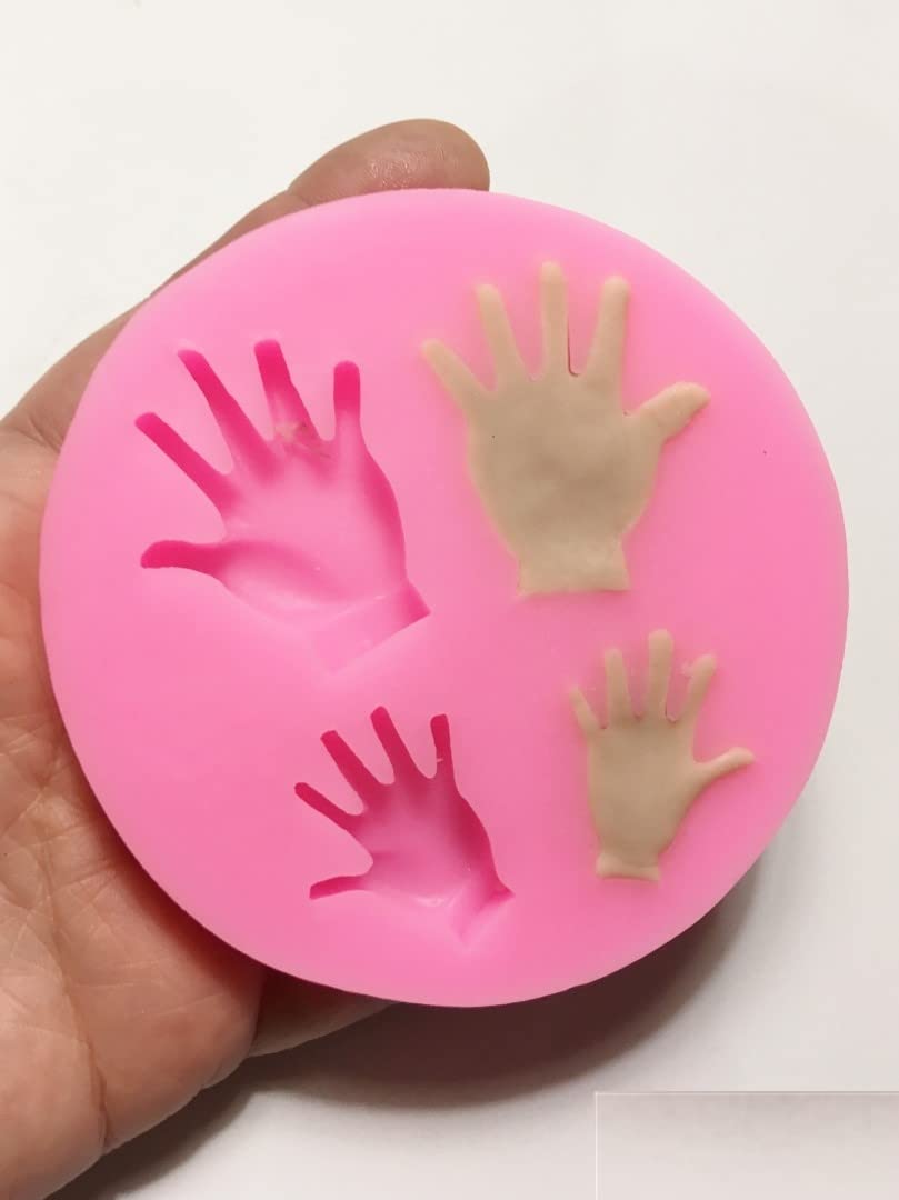 M00647 MOREZMORE Silicone Mold for Doll Hands Puppet Hands Suitable for Polymer Clay or for Cake Food Safe