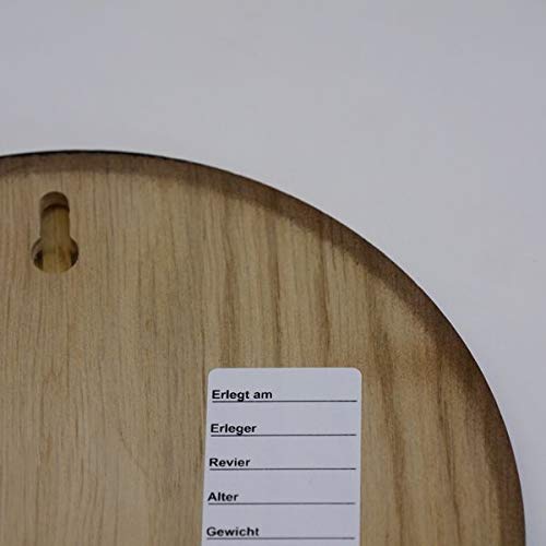 5 targhette a cuneo, rotonde, scure, AF 17 cm, cinghiale selvatico