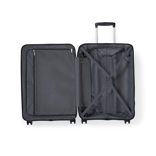 Image of American Tourister Qubiz | Check-in Trolley Bag (68 cm) | 360 8 Wheel Travel Luggage | Hard Case Polypropylene Suitcase | Recessed Combination Lock | Black /Dark Olive