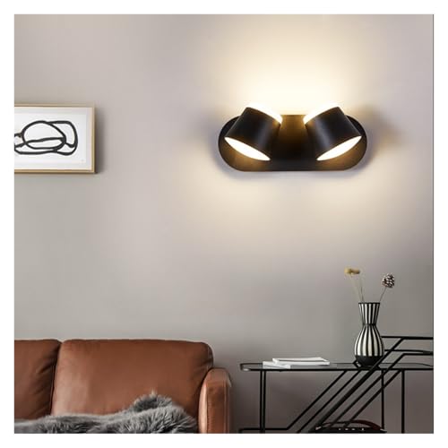 Applique LED intérieur double tête noire 3000K orientable pour salon - 5