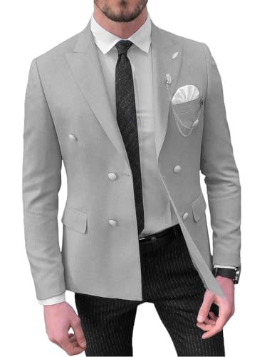 Mens Double Breasted Blazer Jacket for Men Slim Fit Casual