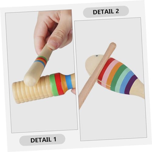 TOYANDONA 3 Conjuntos De Instrumentos Musicais Apitos Música Guiro Instrumento Com Vara Crianças Gui