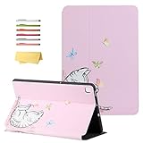 UUcovers for Samsung Galaxy Tab S6 Lite 10.4 inch Case 2022/2020 Model (SM-P610/P613/P615/P619) with [Auto Wake/Sleep] Folio Stand Slim PU Leather/Soft TPU Back Shockproof Cover, Pink Butterfly Cat
