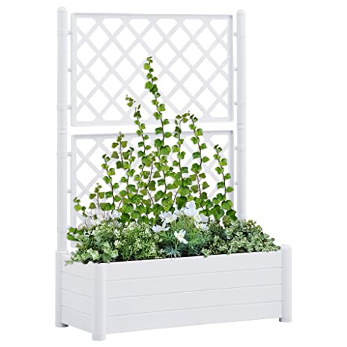 Vidaxl Garden Planter With Trellis Raised Beds Flower Box Flower Boxes Plant Pot Plant Pots Outdoor Planter Trellis Planters Pp Mocha #TOP2