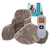 Ruqiji 19 x 24 weighted neckshoulder heating pad 25lbs with 12 temperature settingscountdown timerpain relief for neckshouldersmenstrual pain christmas gifts for women men mom dadlight tan  urban country home decor