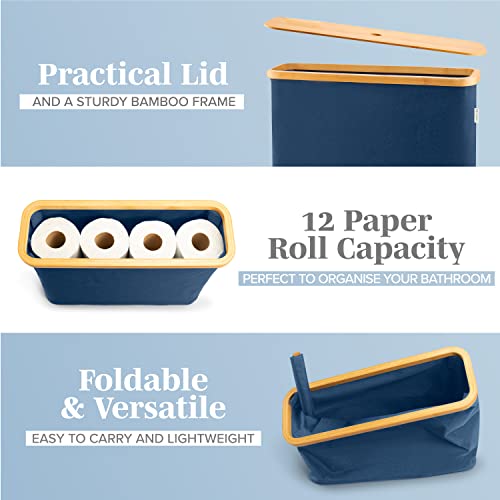 Lonbet Toilet Paper Basket - Toilet Paper Storage - The Ultimate Bathroom Organizer - Bamboo Storage Basket, Toilet Paper Holder Basket thumb #1
