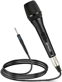 FDUCE Dynamic Wired Microphone 8.0s, Vocal Karaoke Mic with 16.4ft XLR Cable, Metal Handheld Corded Microphone for Singing, Speech, Wedding, Class use (Grey)