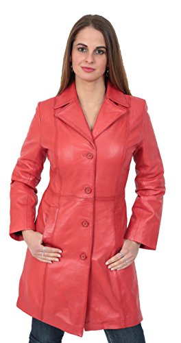 Veste en cuir véritable femme Cynthia : finie la grisaille avec ce rouge 3/4