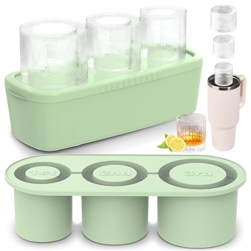 Molde grande para cubos de hielo con tapa y almacenamiento verde miniatura 1