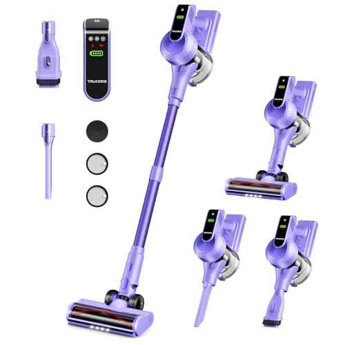 Cordless Vacuum Cleaner, Self-Standing 40Kpa 45Mins Vacuum Cleaners for Home, 8-in-1 Lightweight Stick Vacuum with Anti-tangle Wireless Vacuum for Carpet, Tile, Pet Hair, Hardwood Floors, Bl