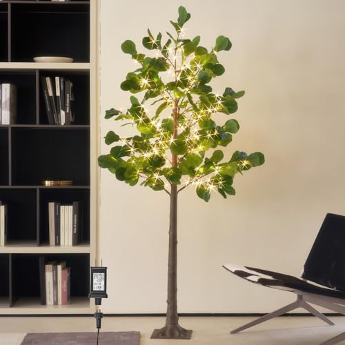 Hairui Lighted Artificial Fiddle Leaf Fig Tree 6FT 222 LED