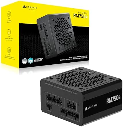 CORSAIR RM750e ATX 3.1 PCIe 5.1 Ready Fully Modular 750W Power Supply – 12V-2x6 Cable Included, Cybenetics Gold Efficiency, 105°C-Rated Capacitors, Modern Standby Mode – Black — view 6