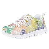 SYtrade Daisy Musical Notes Girls Tennis Shoes Kids Lightweight Breathable Sneakers Lace-up Running Athletic Shoes