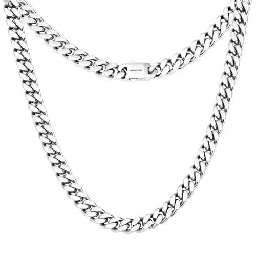 CaptainSteeL Cuban Link Chain,5MM/9MM Width Cuban Chain Necklace Stainless SteeL Silver/Gold Plated Necklace Chain,18in/20in/22in/24in