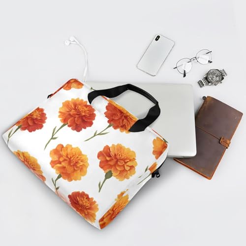 Maletín para laptop con patrón de flores naranja miniatura 7