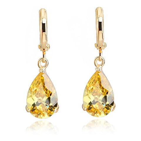 Crystalline Azuria Pendientes Lágrimas Amarillo Citrino Cover