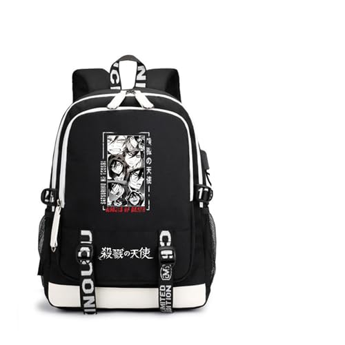 ISaikoy Anime Angels of Death Backpack Laptop School Bag Bookbag with USB Charging Port 2