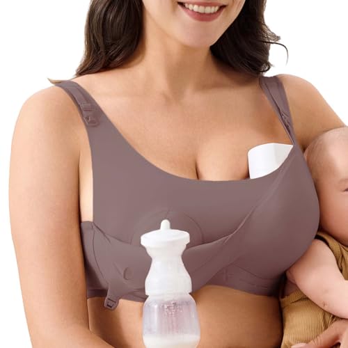 Wireless Hands-Free Pumping Bra, Adjustable with Extendable Straps and Hook Extender, Comfort Sleep Pumping & Nursing Bra
