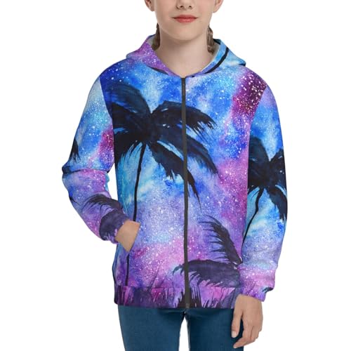 Stylized Flowers Kid Hoodies Boys Zip Up Sweatshirts Girls Pullover with Pocket3