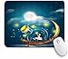 Produktbild Benutzerdefiniertes Büro Mauspad,Fantasie Nacht Mädchen Drift Flasche Holz Segel Ozean Sternenhimmel Magie,Anti-slip Rubber Base Gaming Mouse Pad Mat