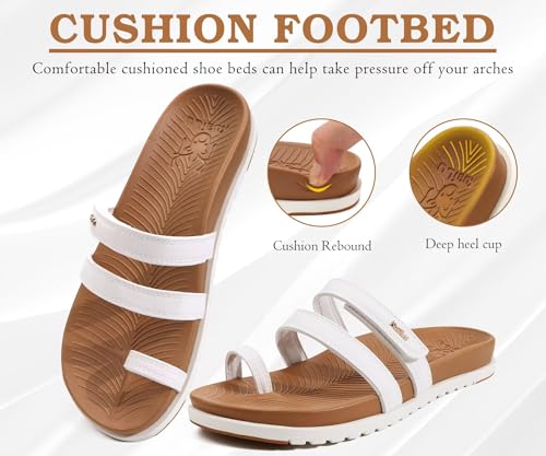 Image of KuaiLu Womens Slides Sandals With Arch Support Comfort Plantar Fasciitis