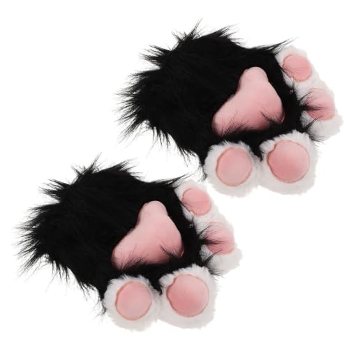 Guantes de patas de gato de felpa para juegos de entretenimiento en casa