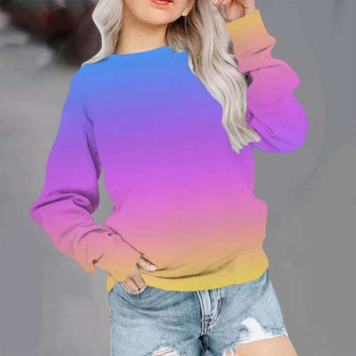 Girls Boys Crew Neck Sweatshirts Toddler to Big Kids Cute Gradient Sweatshirt Casual Loose Long Sleeve Pullover2