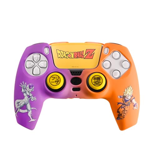 FRTEC - Combo Pack Dragon Ball Z, Carcasa Rígida + Grips + Sticker para DualSense de PS5, Goku y Freezer